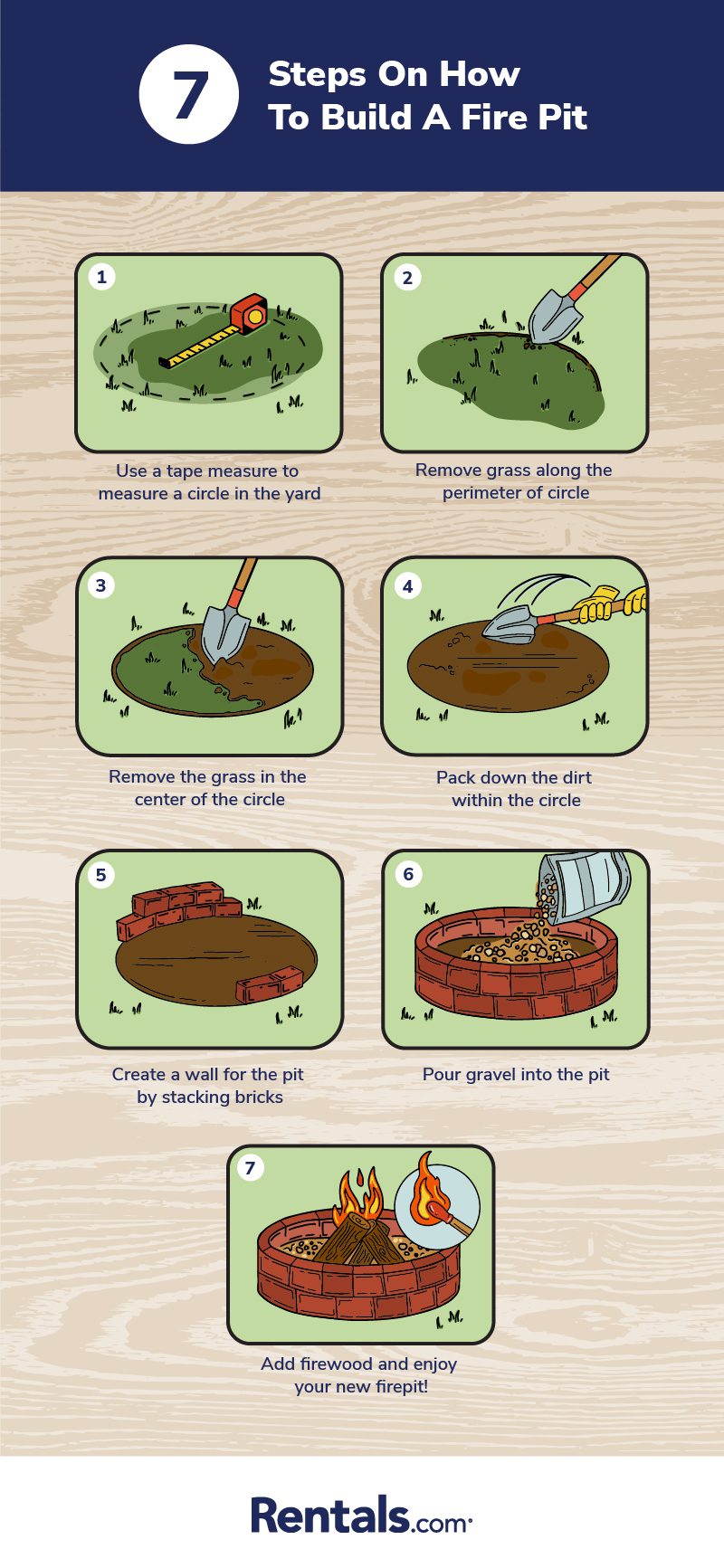 how to build a backyard fire pit infographic